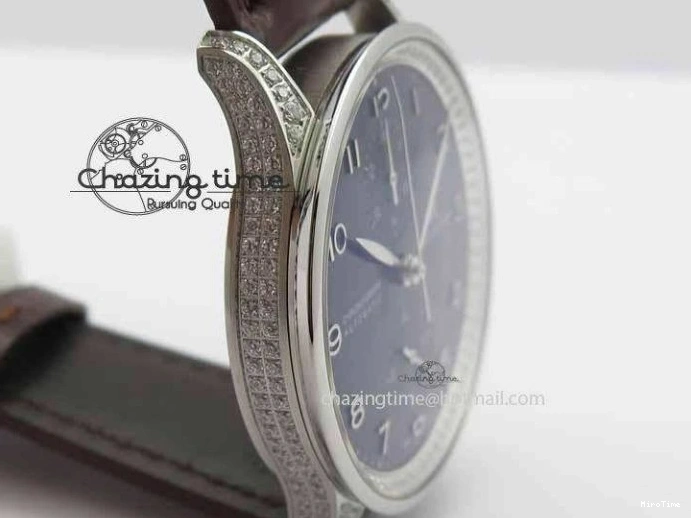 MIROTIME 0331 Unique Portuguese IW3714 Diam ZF V2 1:1 Best Edition Gray Dial On Brown Leather Strap A79350 (Slim Movement) 7250